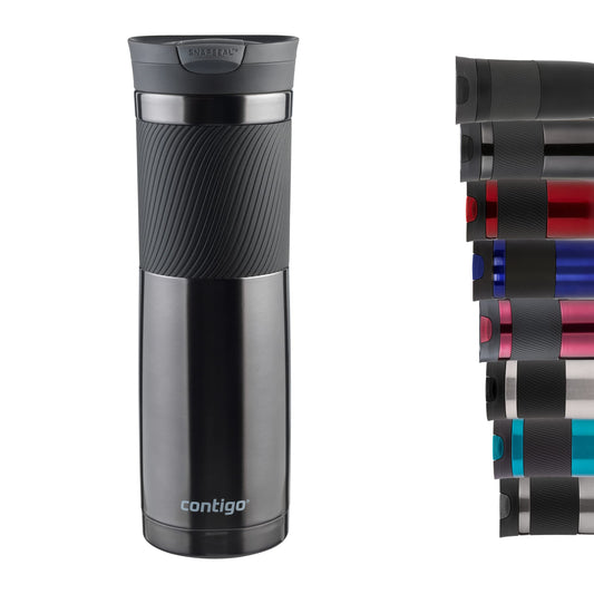 Contigo Byron Snapseal Travel Stainless Steel Thermal vacuum flask, leakproof tumbler, coffee mug with BPA free Easy-Clean Lid, 590 ml, Black