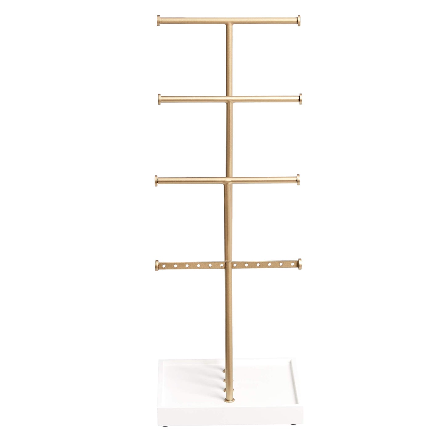 Amazon Basics Four-Tiered Jewellery Tree Stand - White/Brass