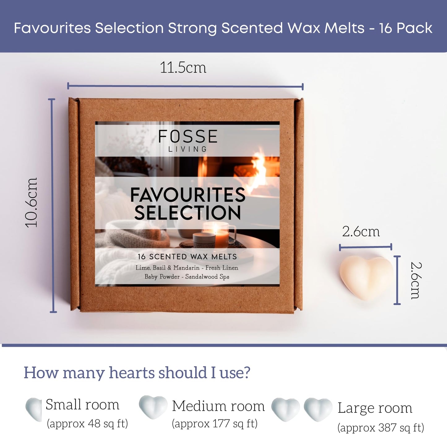 Favourites Selection Strong Scented Wax Melts 16 Pack - The Gift for Every Occasion – 4 of Our Favourite Scents - Fresh Linen, Baby Powder, Lime, Basil and Mandarin, Sandalwood Spa Favourites Selection