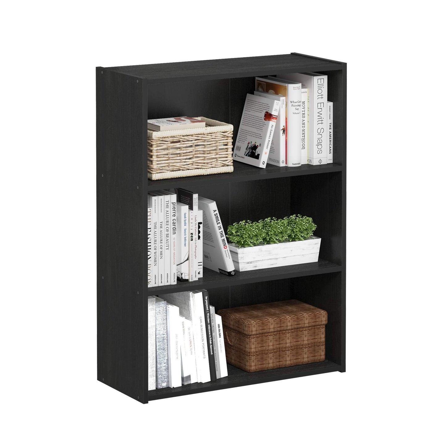 Furinno Pasir 3-Tier Open Shelf Bookcase, Americano