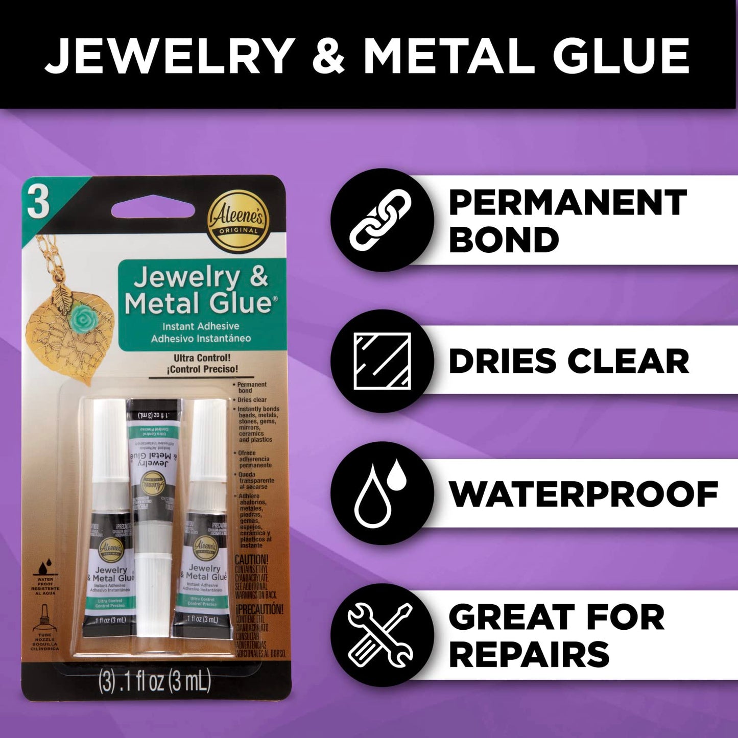 Aleene's Jewelry & Metal Glue Mini 3 Pack, Original Version