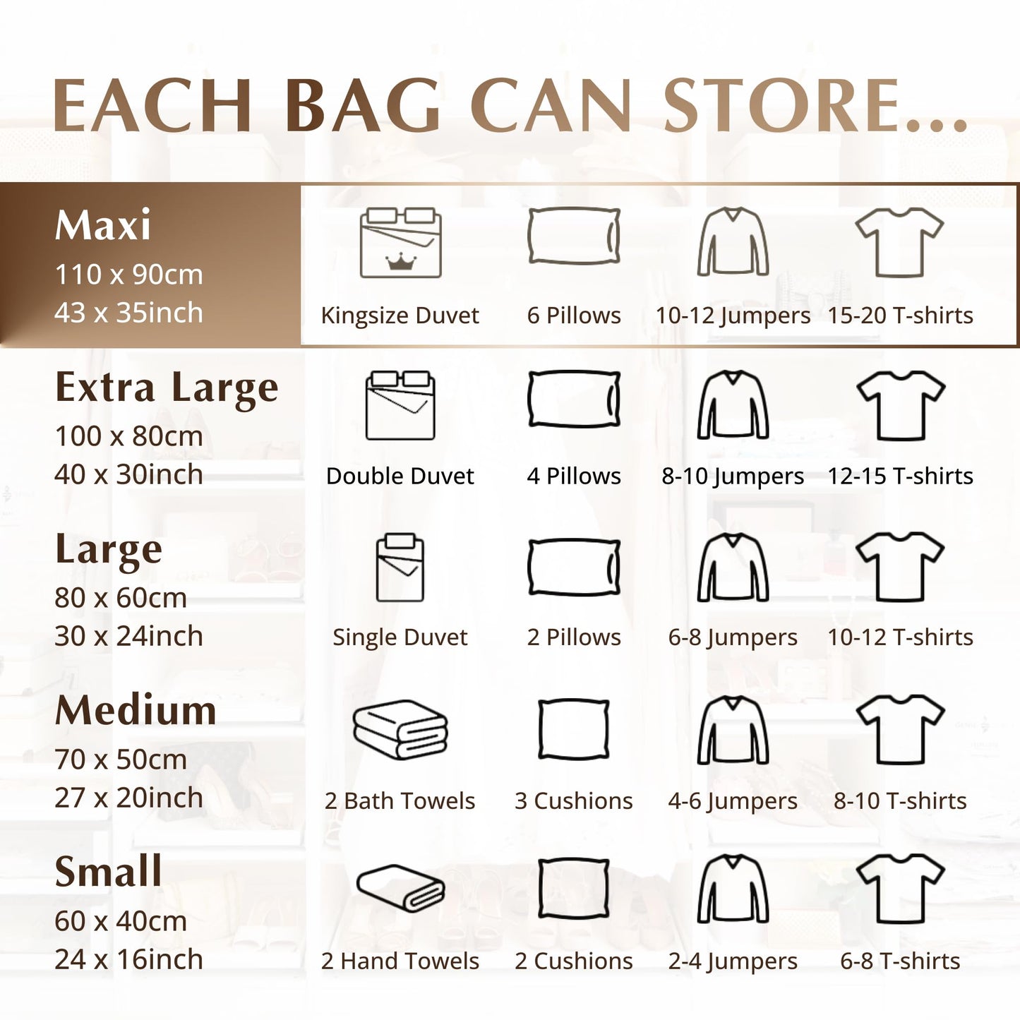 GENIE SPACE Max Vacuum Storage Bags - Pack of 4, 110x90cm | Strong XXL Jumbo Size Space Saving Bags | Premium Airtight & Reusable Vacuum Bag for Clothes, Duvets, Curtains, etc. | inc Travel Pump Maxi Bags