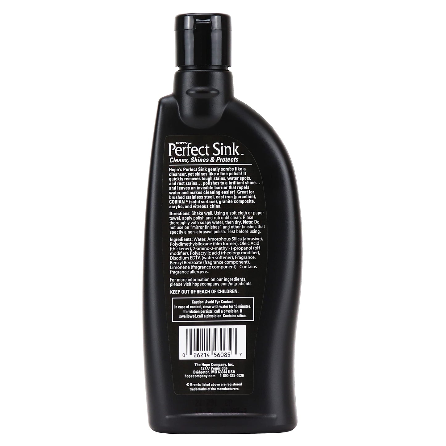 HOPE'S Perfect Sink Cleaner and Polish, Restorative, Removes Stains, Cast Iron, Corian, Composite, Acrylic, 8.5 Fl Oz 251.37 ml (Pack of 1)