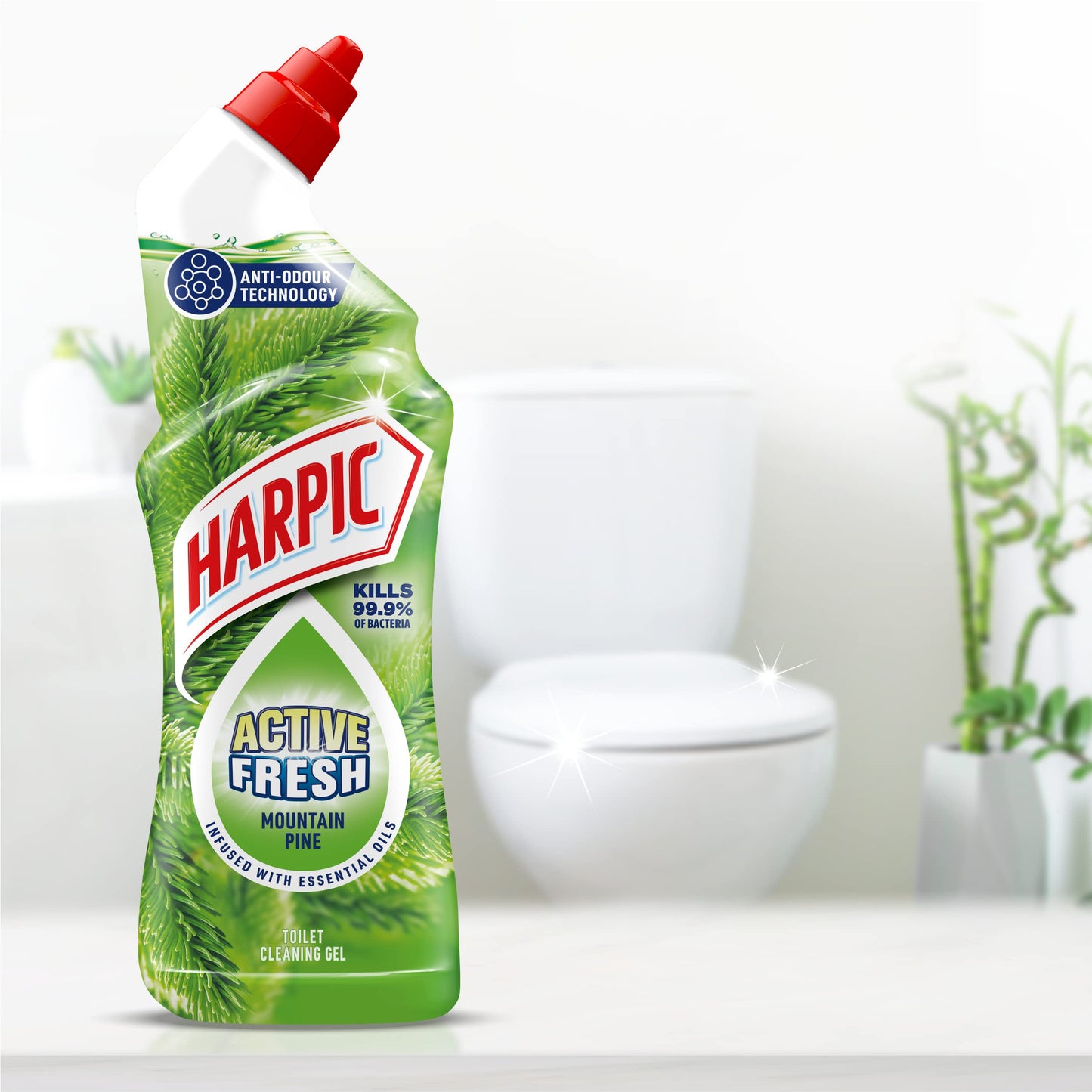 Harpic Active Fresh Toilet Cleaner Gel l Removes Limescale & Stains l Scent: Mountain Pine l Size: Pack of 12 1 Count (Pack of 12)