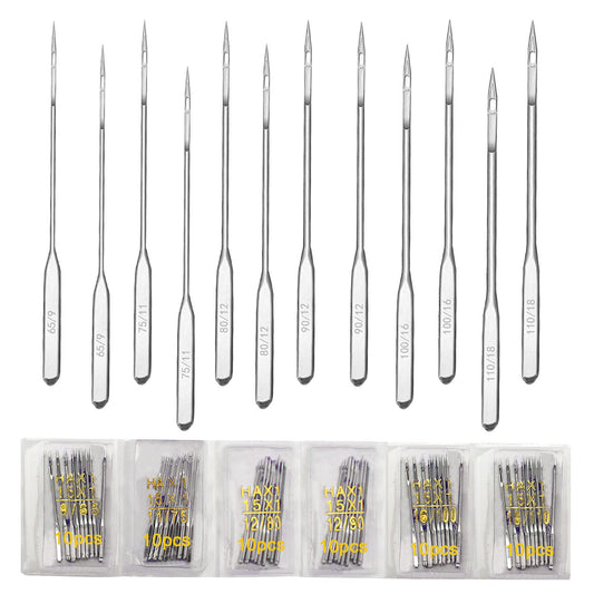 60 Pcs Sewing Machine Needles Assorted Size 65/9, 75/11, 80/12, 90/14, 100/16, 110/18 Anvin Universal Machine Needles Heavy Duty for Singer, Brother, Janome, Varmax Home Sewing Machines