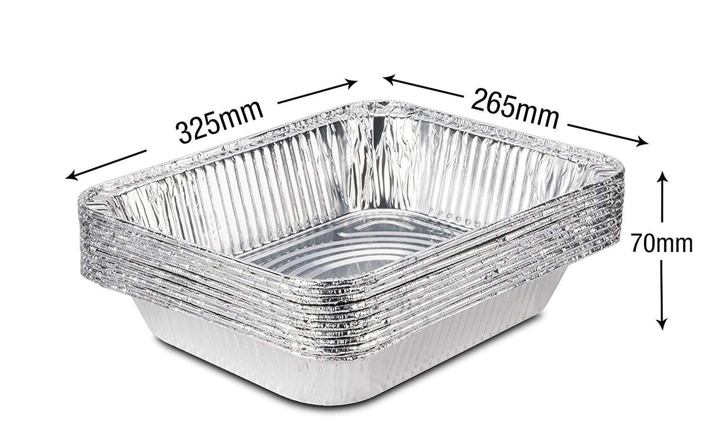 Large Disposable Aluminium Foil Trays Containers for Baking Roasting Broiling Cooking Food Storage & More Gastronorm Half Size Pans 32 x 26 cm Pack of 10 Pack Of 10 Trays