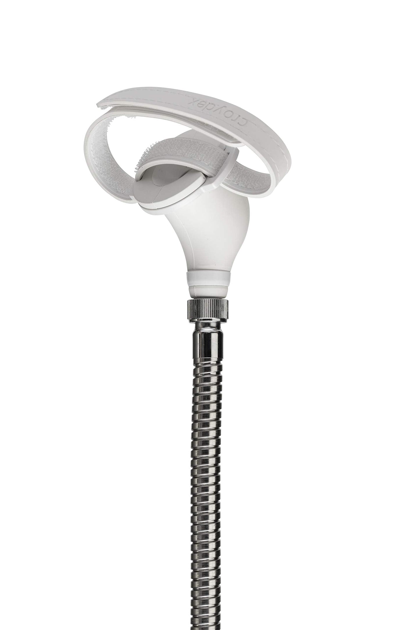 Croydex Secura Shower Set with Shower Head, 1750mm Stainless Steel Hose and Tap Shower Attachments, Suitable for High and Low Pressure Systems, Combi Boilers, Includes Riser Rail, White & Chrome Bath & Shower Spray Set Single