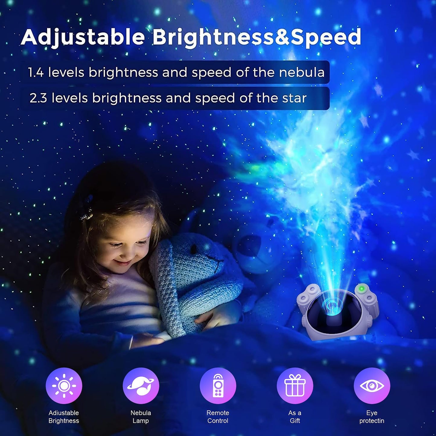 Dienmern Astronaut Galaxy Star Projector Starry, Astronaut Projector with Nebula,Timer and Remote Control, Bedroom and Ceiling Projector, Best Gifts for Children and Adults Astronaut Light Projector1.0