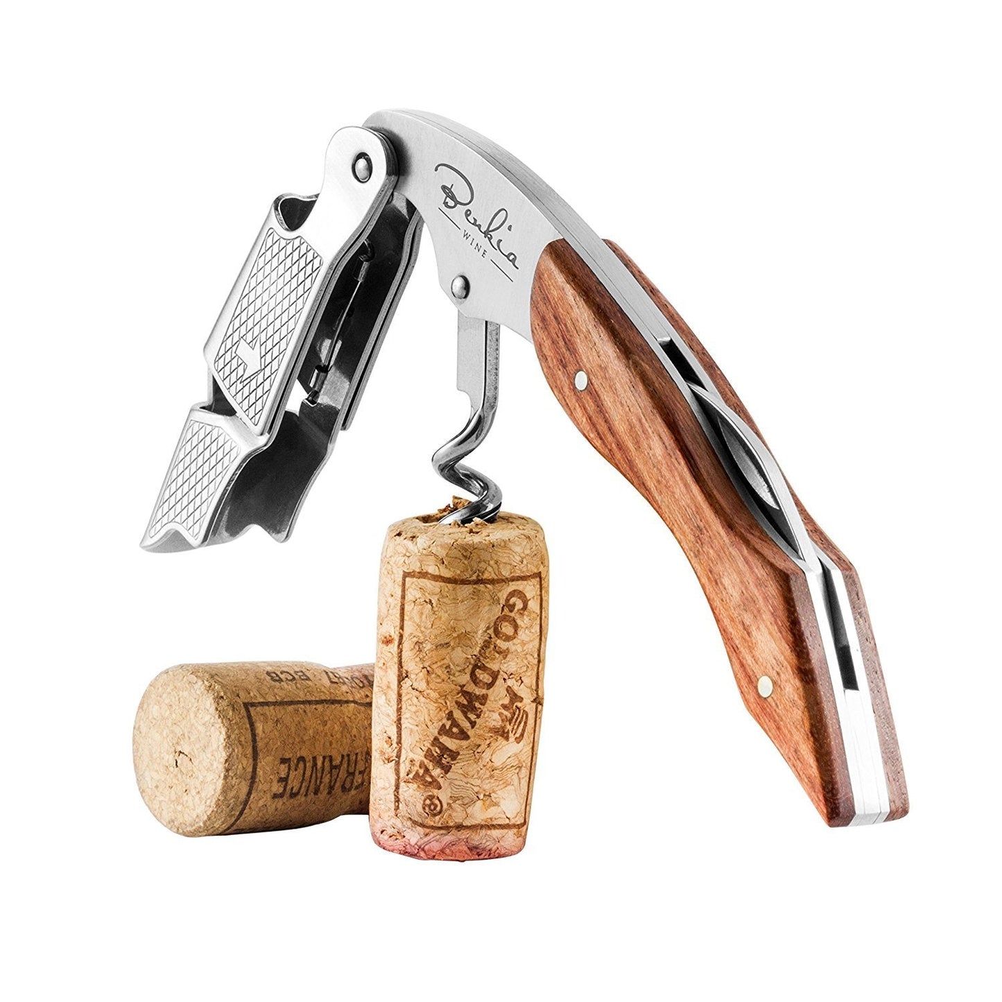 BENKIA Waiters Friend Corkscrew - Rosewood Wine Opener - Professional Decorative Stainless Steel Bottle Opener with Foil Cutter