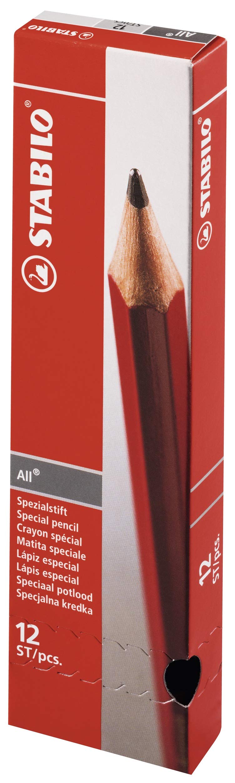 Coloured Pencil for Almost All Surfaces - STABILO All - Pack of 12 - White