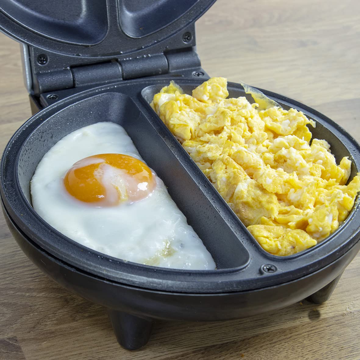 Dual Omelette Maker Electric - Easy Clean Non-Stick Cooking Plate - Makes Healthy Omelettes, Scrambled & Fried Eggs - Featuring Ready Indicator Light & Cool Touch Handle