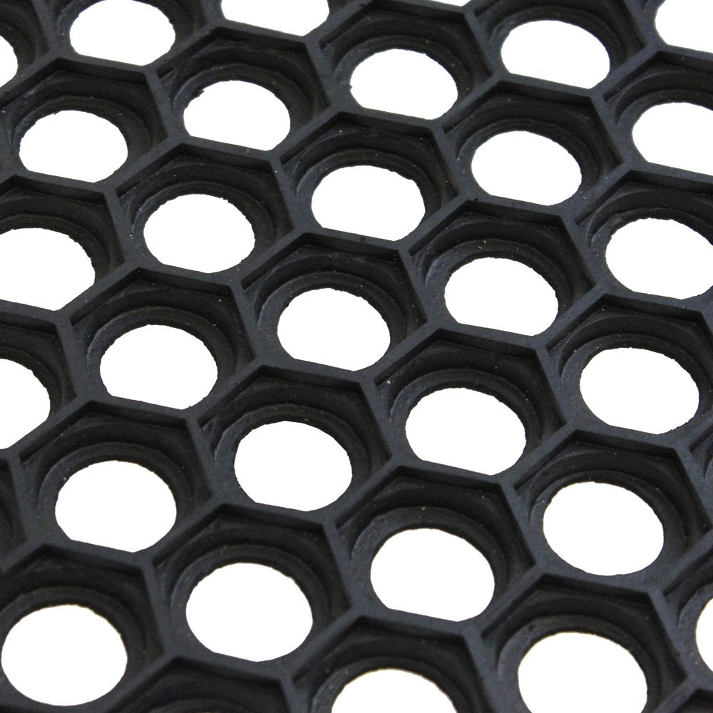 JVL Honeycomb Outdoor Rubber Ring Entrance Floor Door Mat 40 x 60 cm