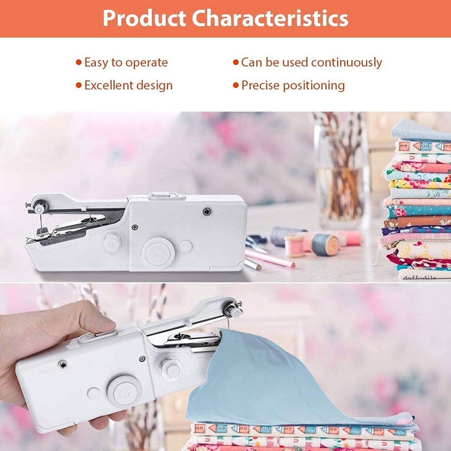 Handheld Sewing Machine, Mini Sewing Machine with Sewing Accessories, Electric Sewing Machine, Stitch Tool for Fabric Quick Repairing for DIY, Clothes, Denim, Curtains, Leather Plastic-U