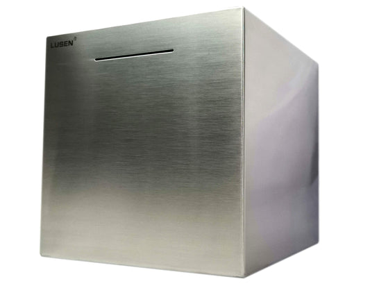 LUSEN Made of Stainless Steel,Bigger Safe Box Money Savings Bank for Kids,Can Only Save The Piggy Bank That Cannot be Taken Out (8.0inX8.0inX8.0in) 8.0*8.0*8.0