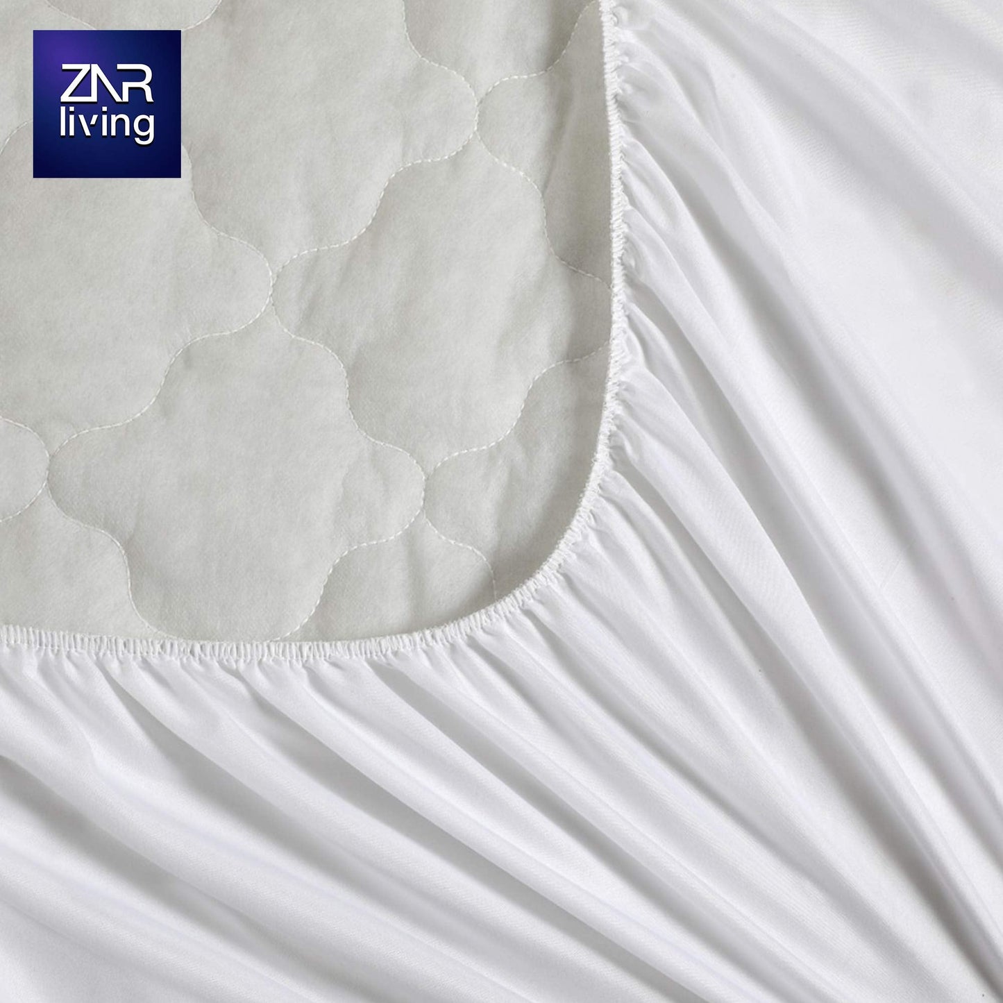 ZNR® Triple Filled Quilted Mattress Protector | Mattress Toppers Double | 40 CM Extra Deep Skirt | Fitted Sheet Style Bed Cover | Hypoallergenic | Dust Mite Proof | Breathable | Noiseless…