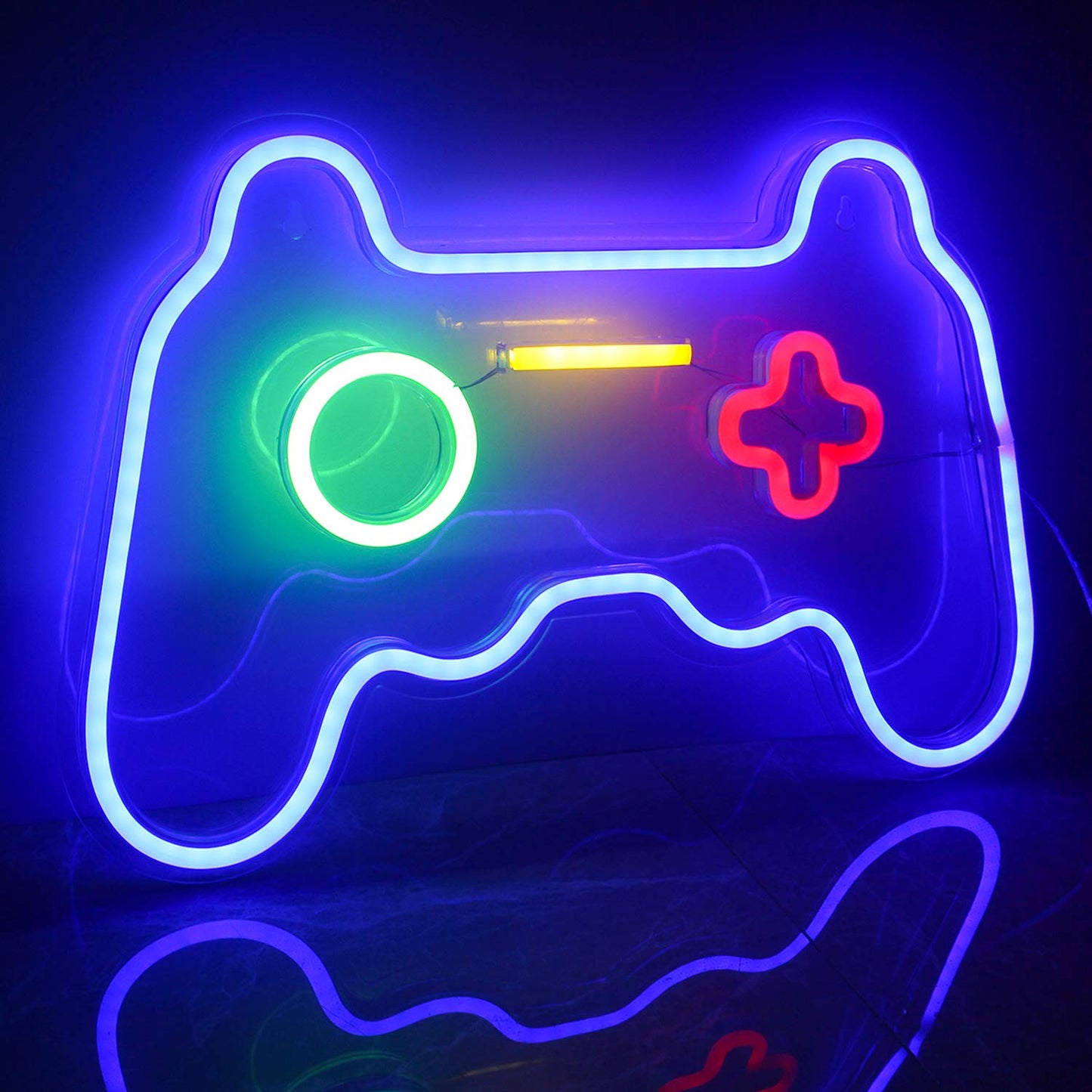 Ineonlife Game Neon Signs Neon Light Gaming LED Neon Lights Wall Art Blue Neon Night Light for Kids Game Room Bar Bedroom Home Decoration 16''x11'' A-game Console