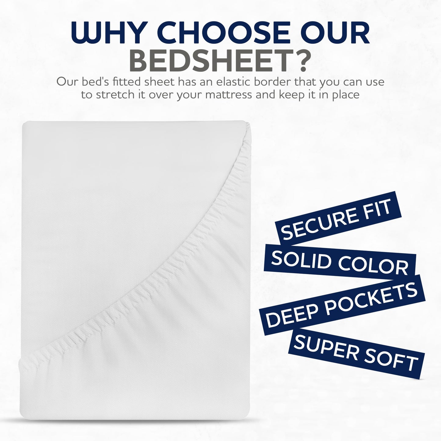 Fabriza 100% Egyptian Cotton Fitted Sheet, Comfortable and Soft Breathable Bed Sheets, Anti-Allergy, Bed Bug Proof, Easy to Use and Elastically Fit Around Your Mattress (White, King) White