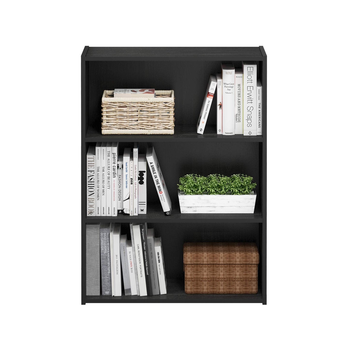 Furinno Pasir 3-Tier Open Shelf Bookcase, Americano