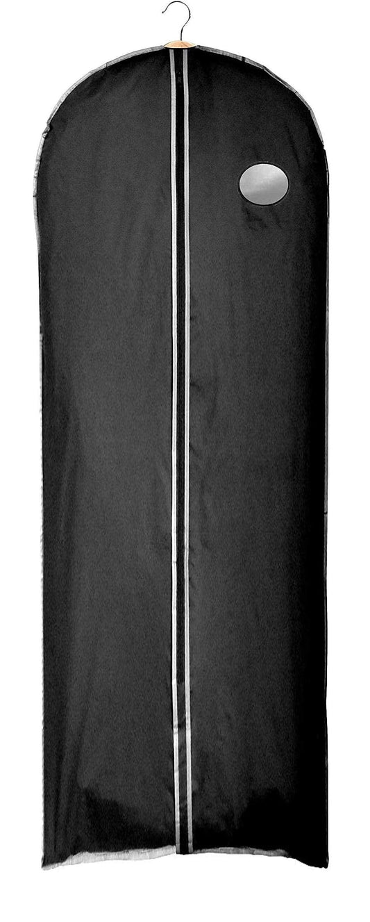 Clay Roberts Long Garment Bag, Black Dress Cover, 60cm x 150cm, Clothing Storage Bags, Travel, Weddings, Suits and Dresses, PEVA Water Resistant Protective Clothes Bag Long Garment, Black