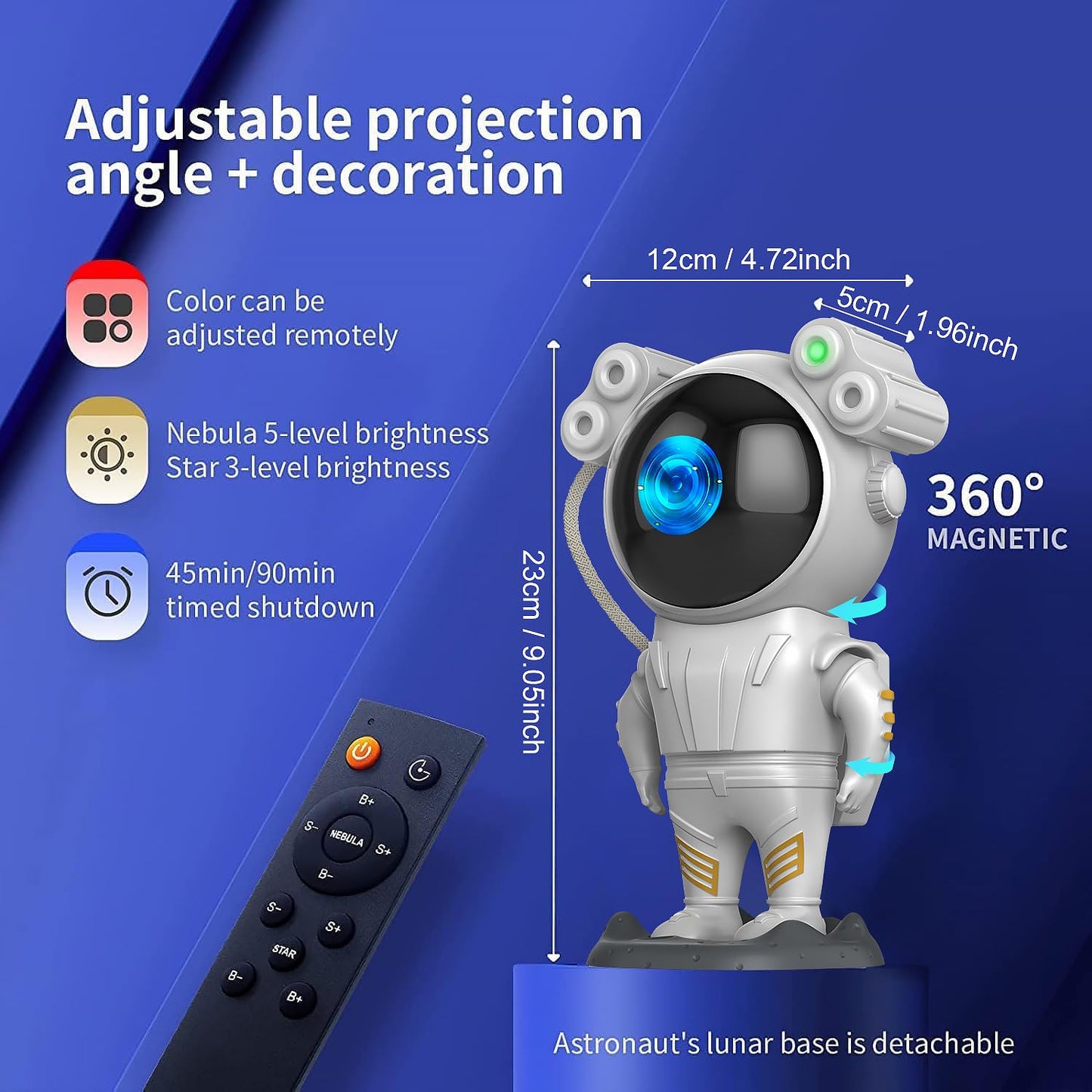 Dienmern Astronaut Galaxy Star Projector Starry, Astronaut Projector with Nebula,Timer and Remote Control, Bedroom and Ceiling Projector, Best Gifts for Children and Adults Astronaut Light Projector1.0