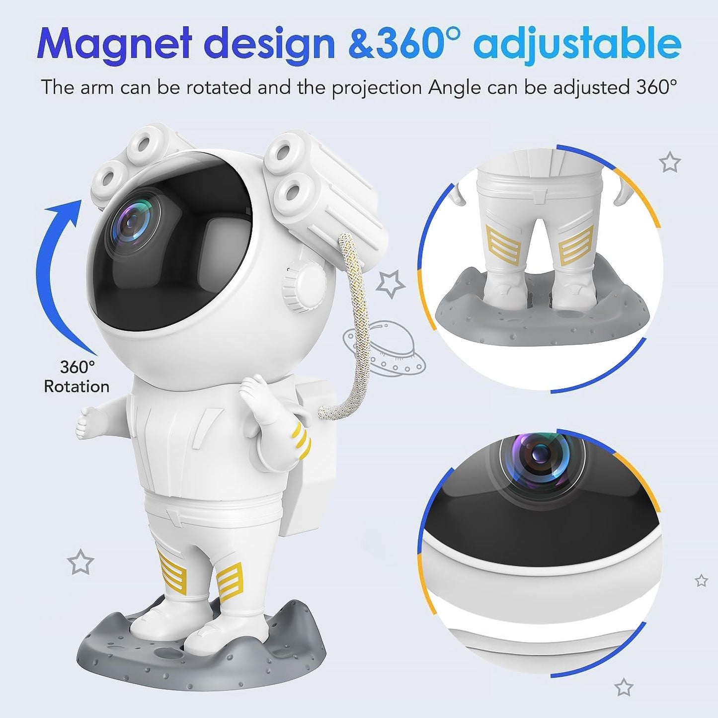 Dienmern Astronaut Galaxy Star Projector Starry, Astronaut Projector with Nebula,Timer and Remote Control, Bedroom and Ceiling Projector, Best Gifts for Children and Adults Astronaut Light Projector1.0