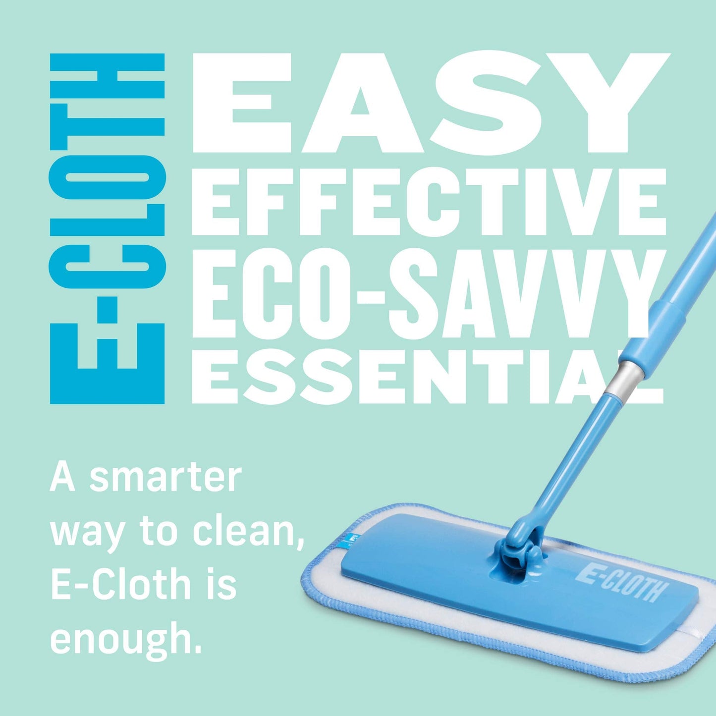 E-Cloth Mini Deep Clean Mop, Microfibre Mop for Floor Cleaning, Great for Hardwood, Laminate, Tile and Stone Flooring, Washable and Reusable, Blue & Silver, 1 Pack 1 Count (Pack of 1)