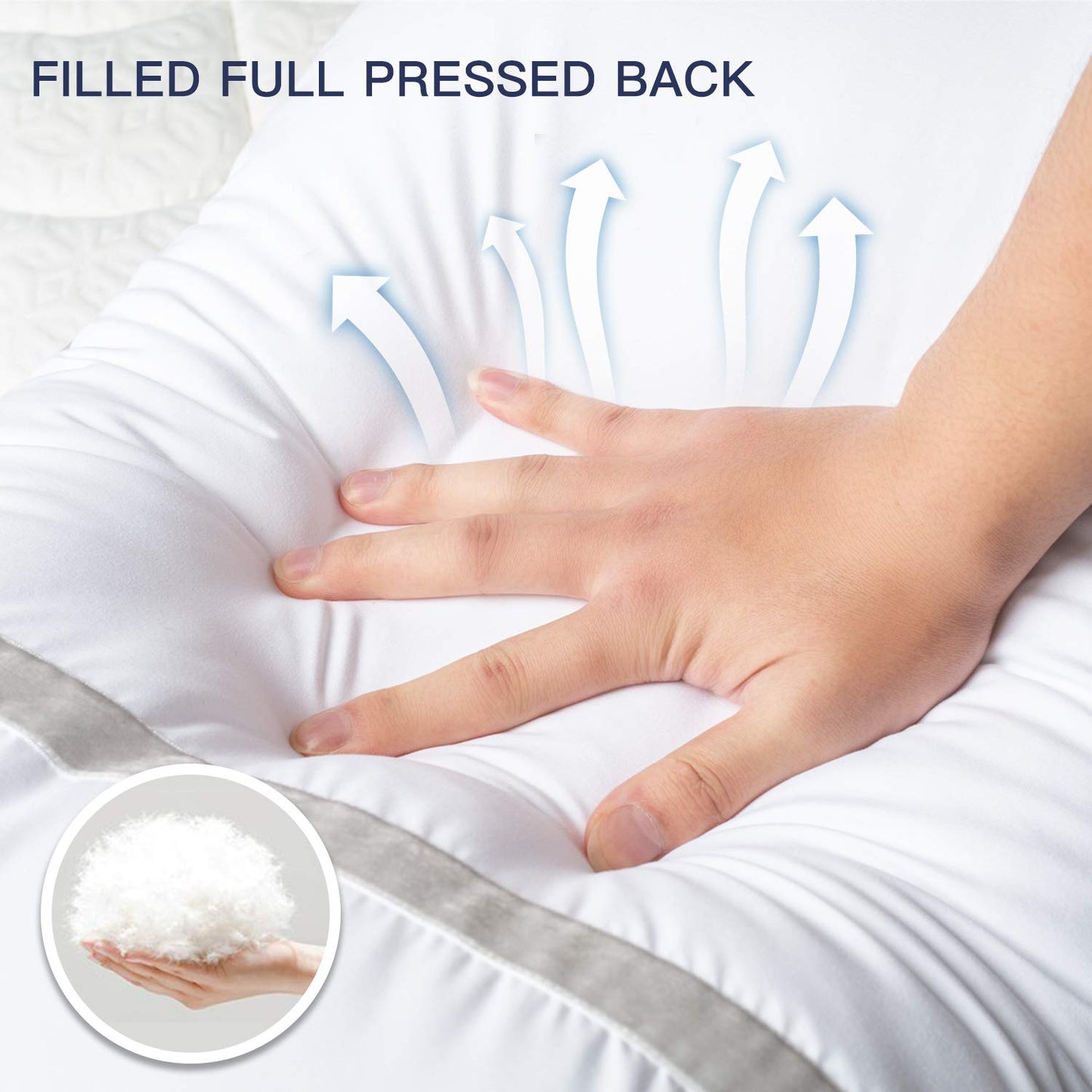 BedStory 2 Pack Sleeping Pillows, Down Alternative Dust Mite Resistant & Hypoallergenic, Bed Pillow for Neck/Shoulder Pain/Allergy Sufferers and Back/Stomach/Side Sleepers Standard Size 42X70CM White