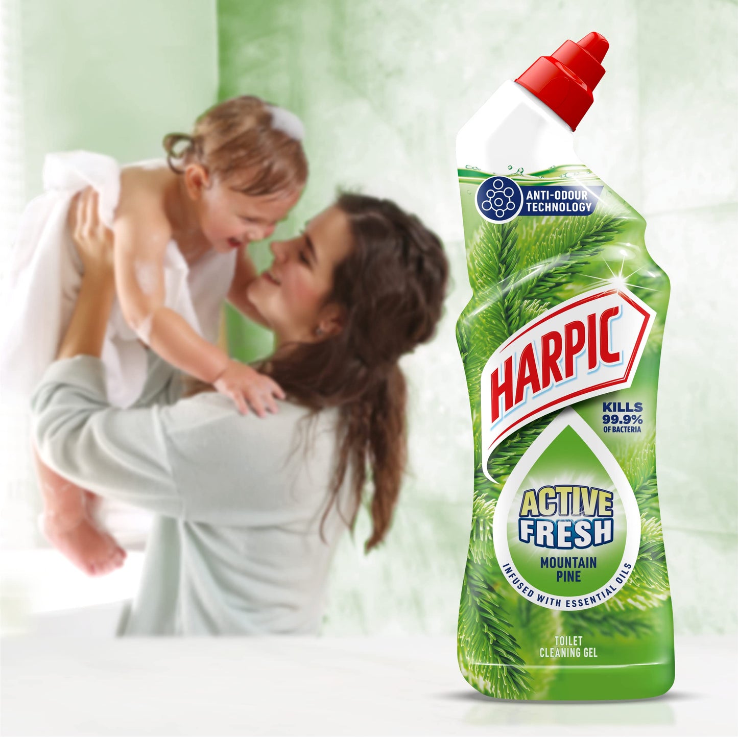 Harpic Active Fresh Toilet Cleaner Gel l Removes Limescale & Stains l Scent: Mountain Pine l Size: Pack of 12 1 Count (Pack of 12)