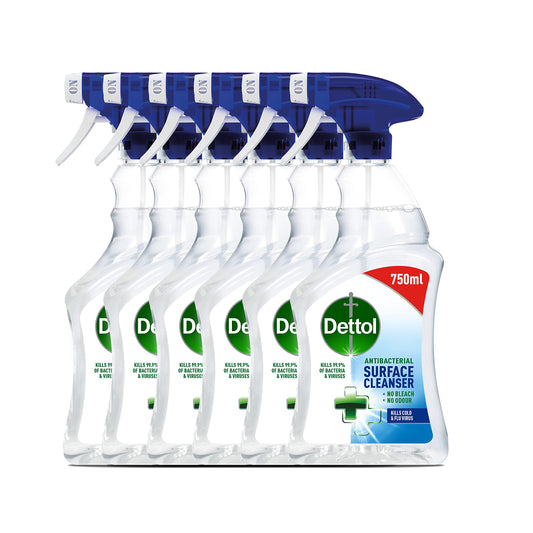 Dettol Antibacterial Disinfectant Surface Cleaner, Original Fragrance, Pack of 6, 6 x 750ml, Total of 4.5L