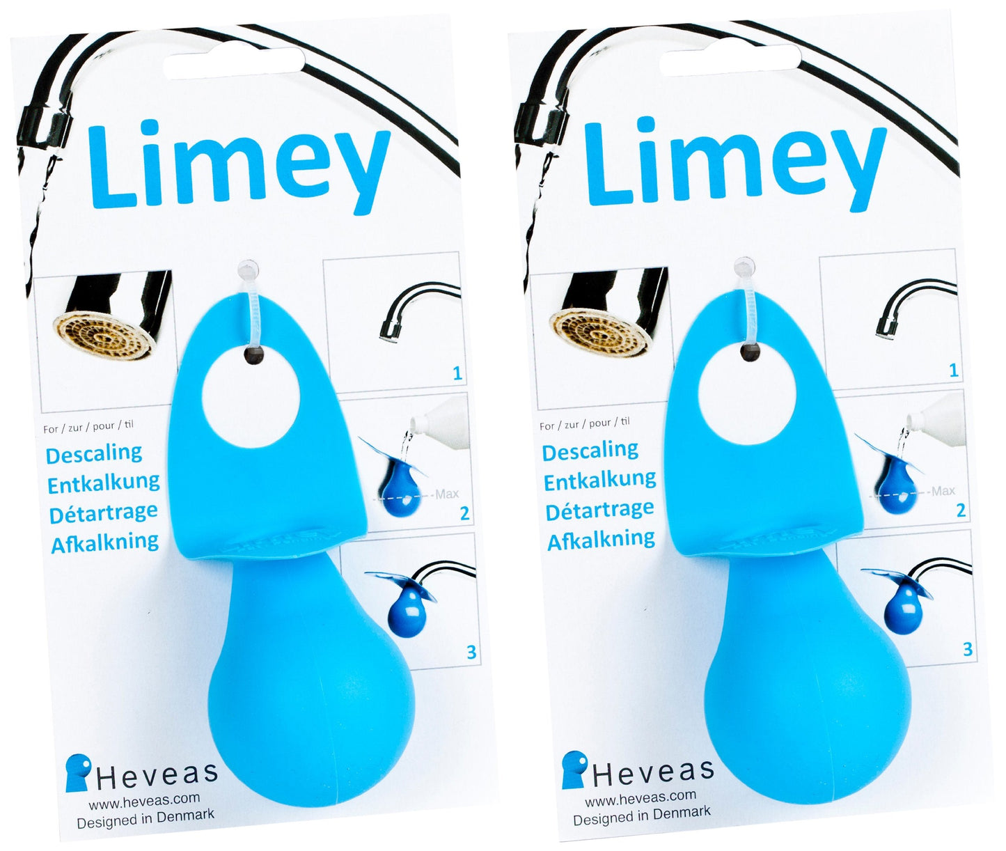 Limey Tap Descaling Gadget for Lime Scale Removal, Blue 2 packs