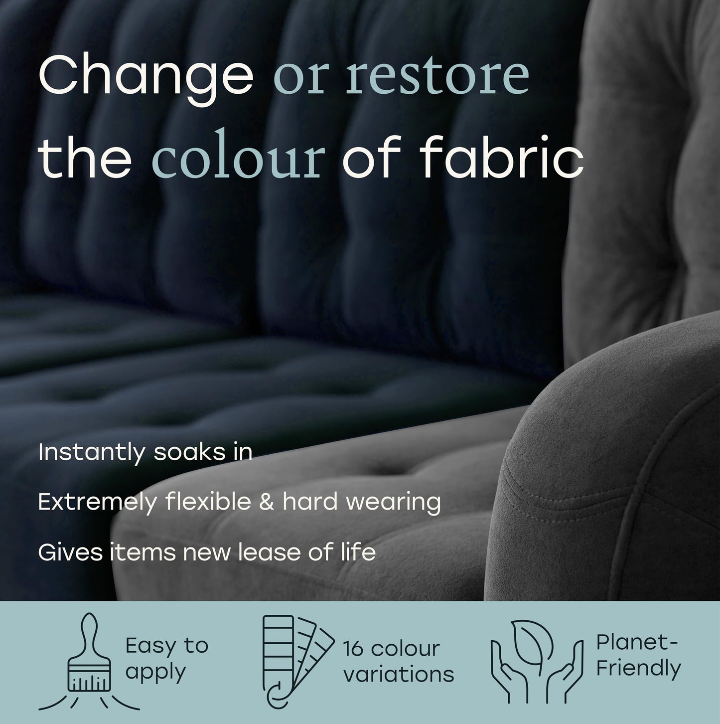 Furniture Clinic Fabricoat Fabric Paint – Restore or Change the Colour of Any Fabric - Paint Directly Onto Fabric - Transform Anything – Sofas, Lampshades, Car Interiors (500ml, Black) 500 ml (Pack of 1)