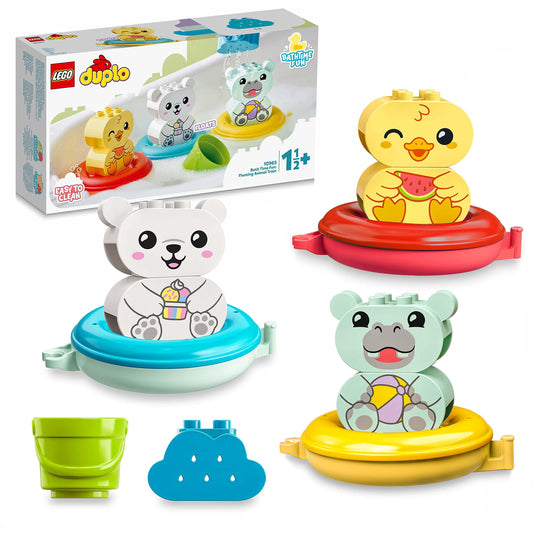 LEGO 10965 DUPLO Bath Time Fun: Floating Animal Train Bath Toy for Babies and Toddlers 1.5-3 Years Old with Duck, Hippo and Polar Bear, Bathtub Water Toys, Easy to Clean Single