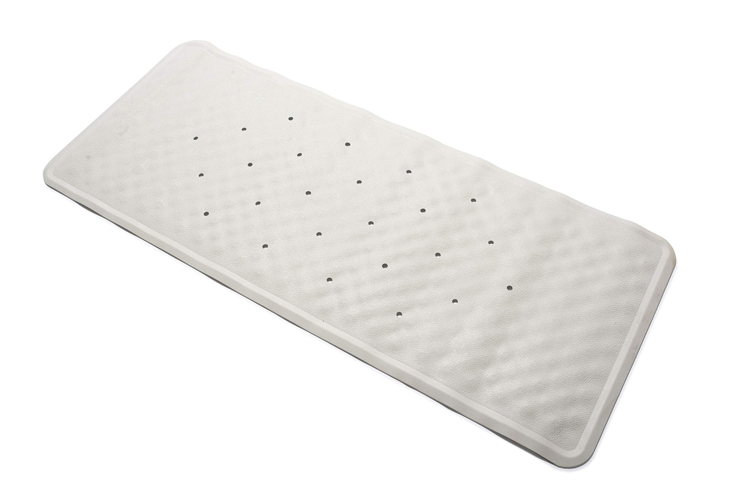 Croydex Bath Mat - Anti-Mould Non Slip Bath Mats for Inside Bath, Slip-Resistant with Secure Grip Suction Cups, Easy to Clean, Machine Washable, Made from Natural Rubber, Anti-Bacterial, 90 x 37cm White L Single