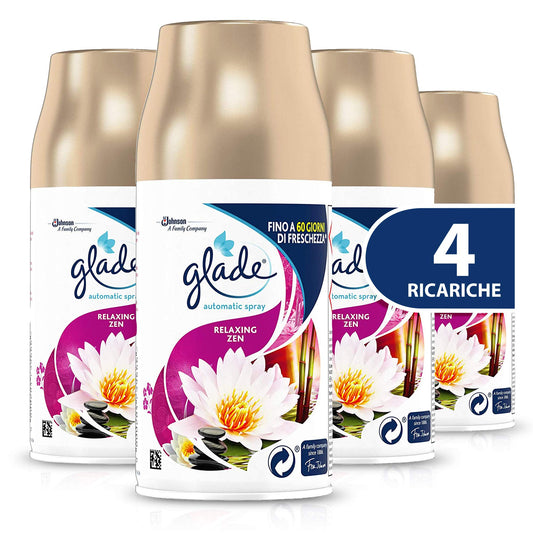 Glade Automatic Spray Refill, Air Freshener, Relaxing Zen Fragrance, Stock Size of 4 Refills 269 ml Previous version