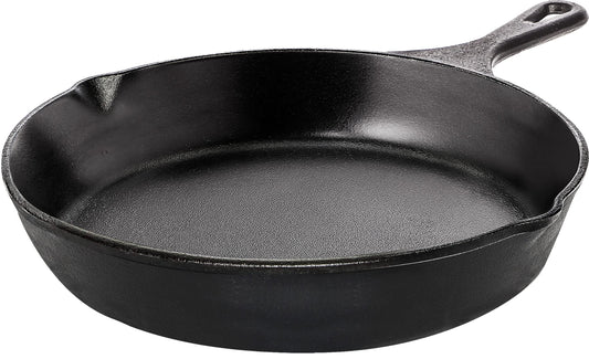 KICHLY Pre-Seasoned Cast Iron Skillet - Frying Pan - Safe Grill Cookware for Indoor & Outdoor Use - 8 Inch (20 cm) Cast Iron Pan 20 cm