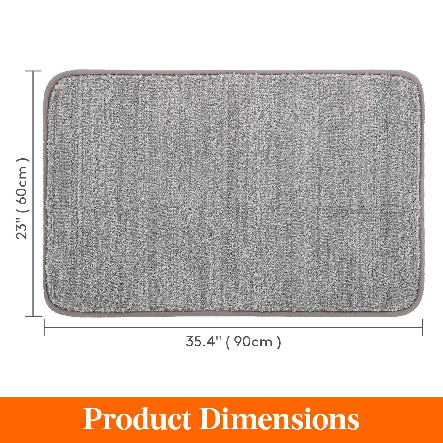 Lifewit Indoor Doormat Super Absorbent Water Low Profile Mats Machine Washable Non Slip Rubber Entrance Rug for Front Door Inside Dirt Trapper Mats Shoes Scraper, Grey, 90 x 60 cm Gray 60 x 90 cm