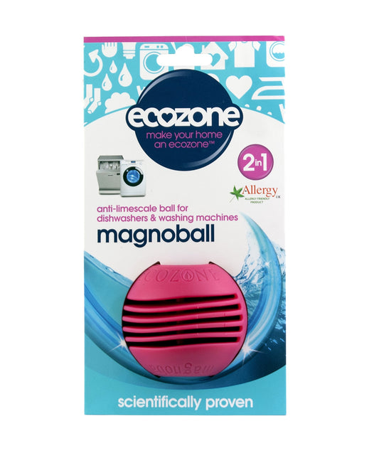 Ecozone Magnoball Anti-Limescale Device for Dishwashers & Washing Machines, Reusable Magnetic Limescale Remover & Descaler, Drum & Interior Cleaner, Vegan & Non Toxic, Scientifically Proven, Pink Single