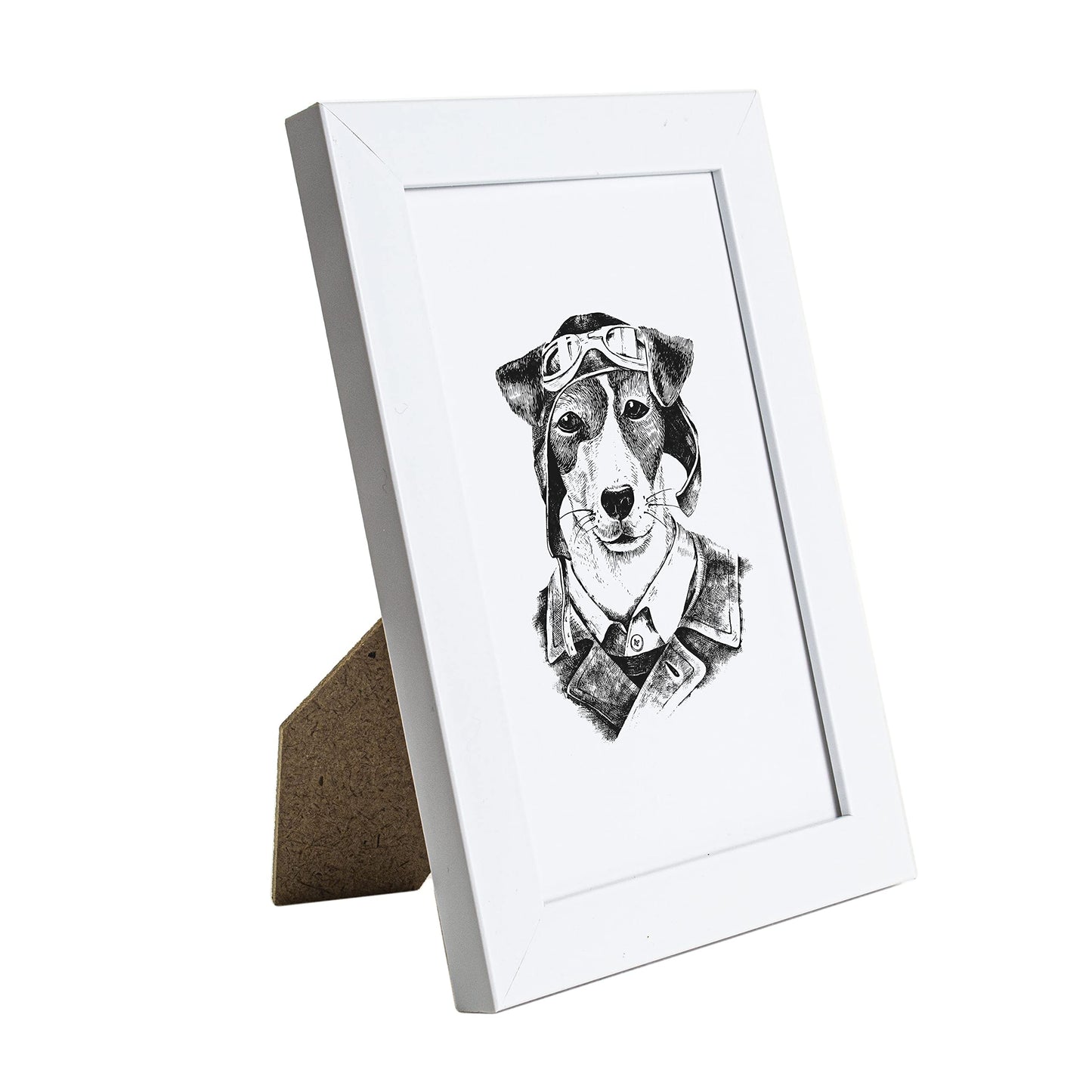 Clay Roberts Photo Picture Frame 6x4, White, Freestanding and Wall Mountable, 10x15 cm, 6x4 Picture Frames White 1 Pack