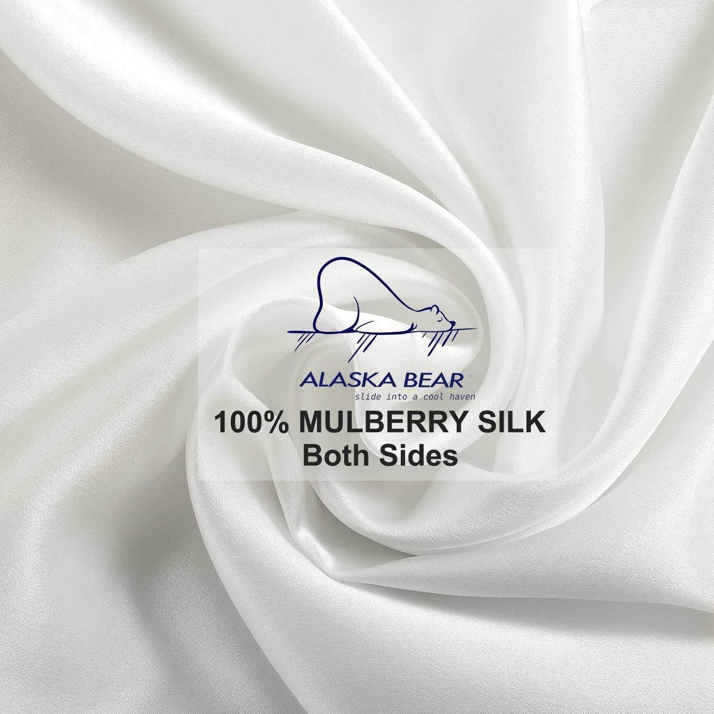 ALASKA BEAR 100% Mulberry Silk Pillowcase for Hair and Skin Health, Hypoallergenic, Standard Size 50x75cm Natural Silk Pillow Case Slip Beauty Sleep (1pc, Ivory White) 50 x 75 cm Ivory(non-bleached)