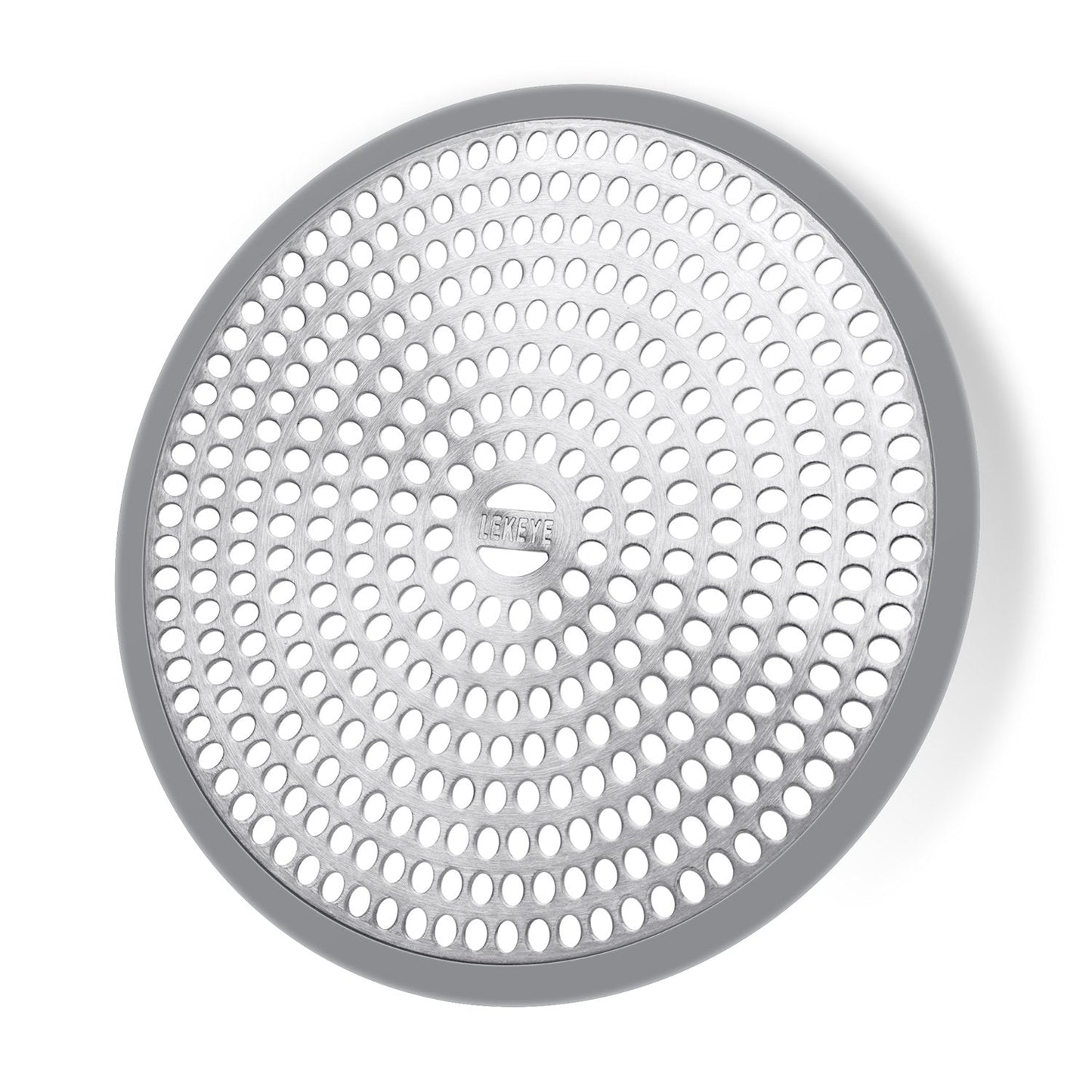 LEKEYE Shower Drain Hair Catcher/Strainer/Stainless Steel and Silicone Silver