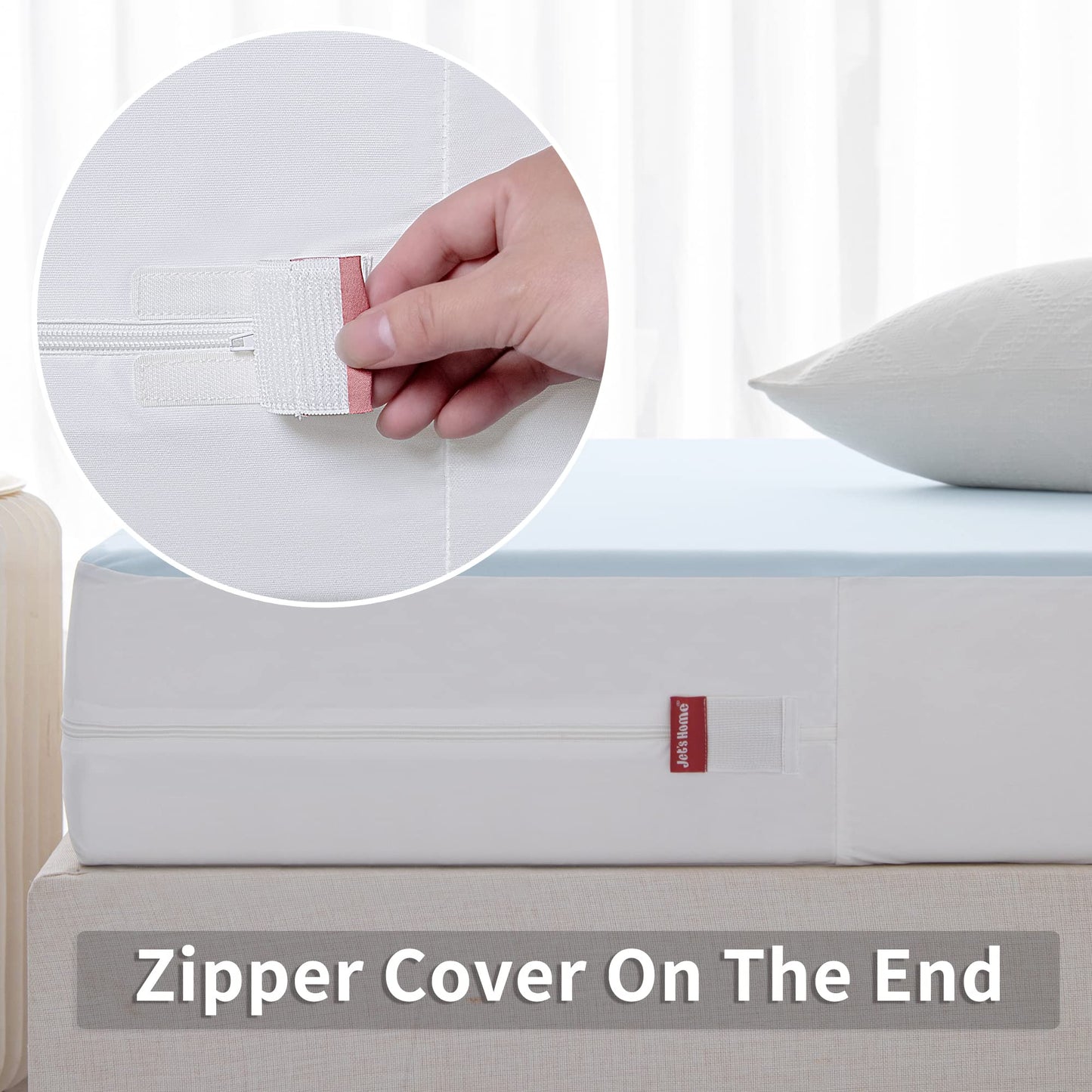 JET'S HOME Double Waterproof Mattress Protector With Zipper - 6 Sided Anti Bed Bug And Dust Mite Mattress Encasement - Washable Zippered Mattress Cover (135x190X30CM) Double(135x190x30cm)