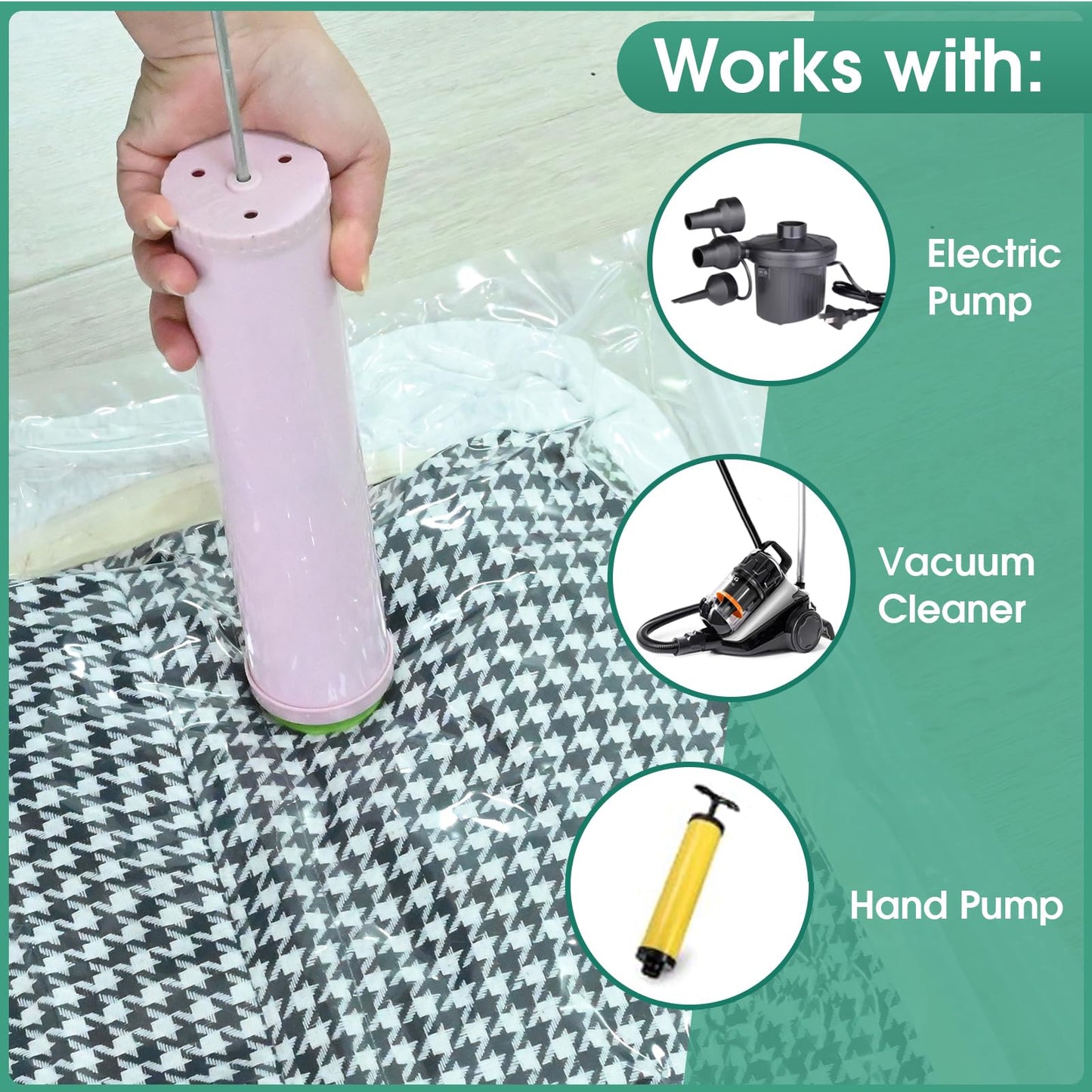 HEAVY DUTY 8 VACUUM STORAGE BAGS by Gorilla Bags. 4 Large (100x80cm), 4 Medium (60x80cm). Double Zip Seal & Unique Turbo Valve Keeps Items Compressed For Longer 4 Large, 4 Medium