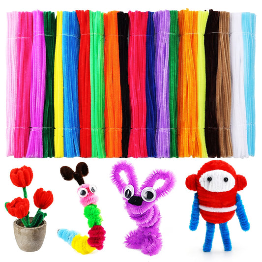 Caydo 1000 Pieces Pipe Cleaners Assorted 20 Colors Chenille Stems Bulk for Kids Art and Crafts Projects and Decorations(6 mm x 30 cm)