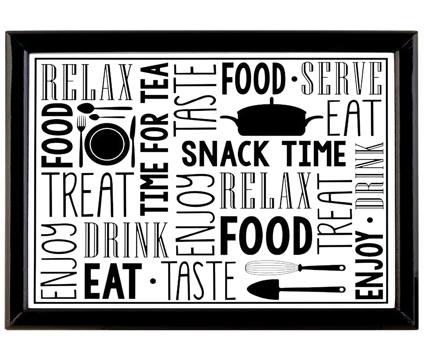 Large Wooden Soft Padded Cushioned Bean Bag Lap Dinner Laptop Food TV Tray (Snack Time) Snack Time