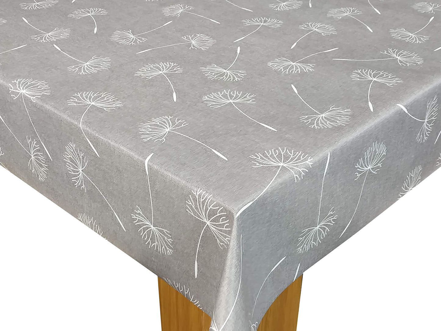 Karina Home Megan Wipe Clean Tablecloth Vinyl PVC (Grey, 250cm x 140cm) Gray 250 x 140cm