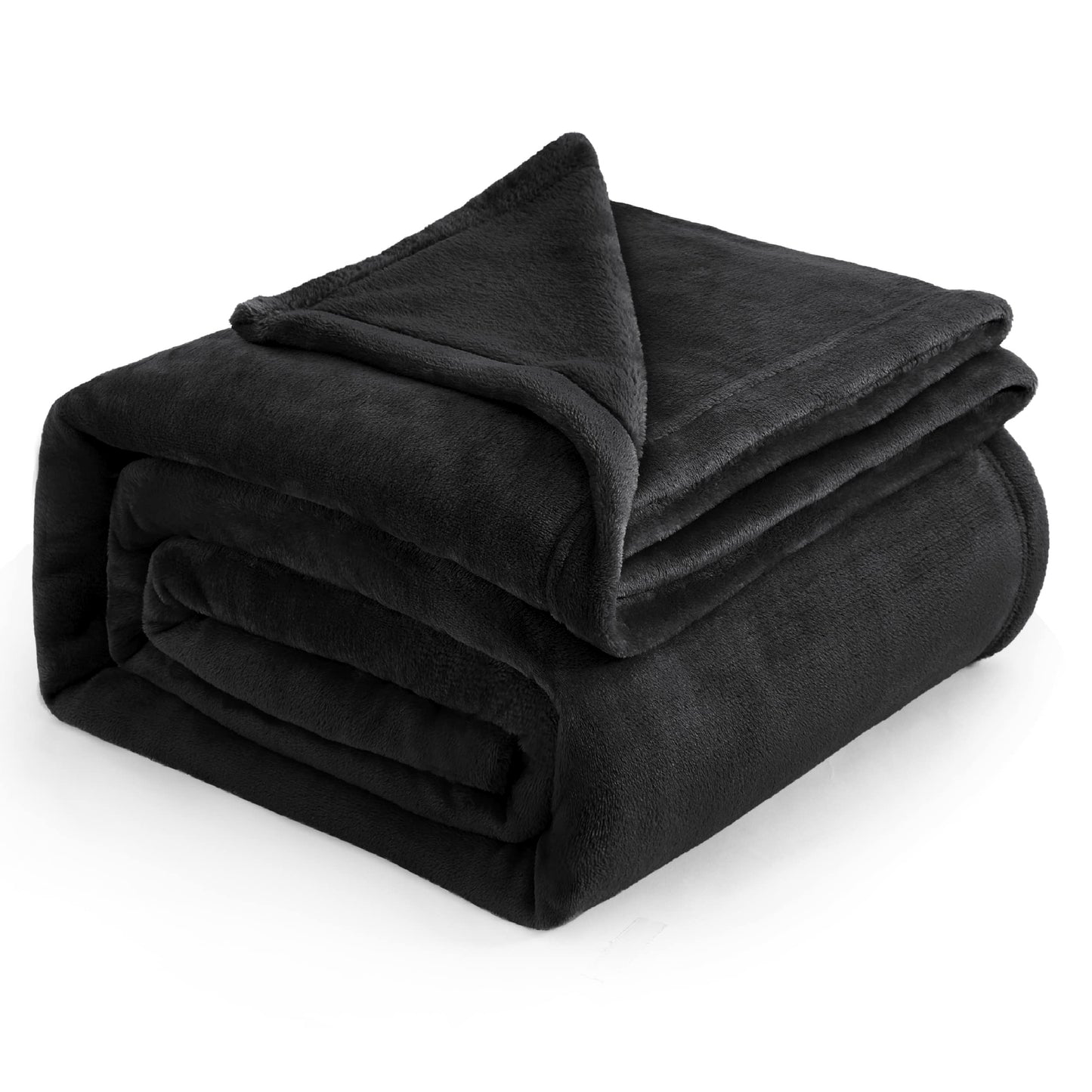 Bedsure Fleece Blanket King Size - Versatile Blanket for Bed Fluffy Soft Extra Large Throw, Black, 270x230cm 06-black