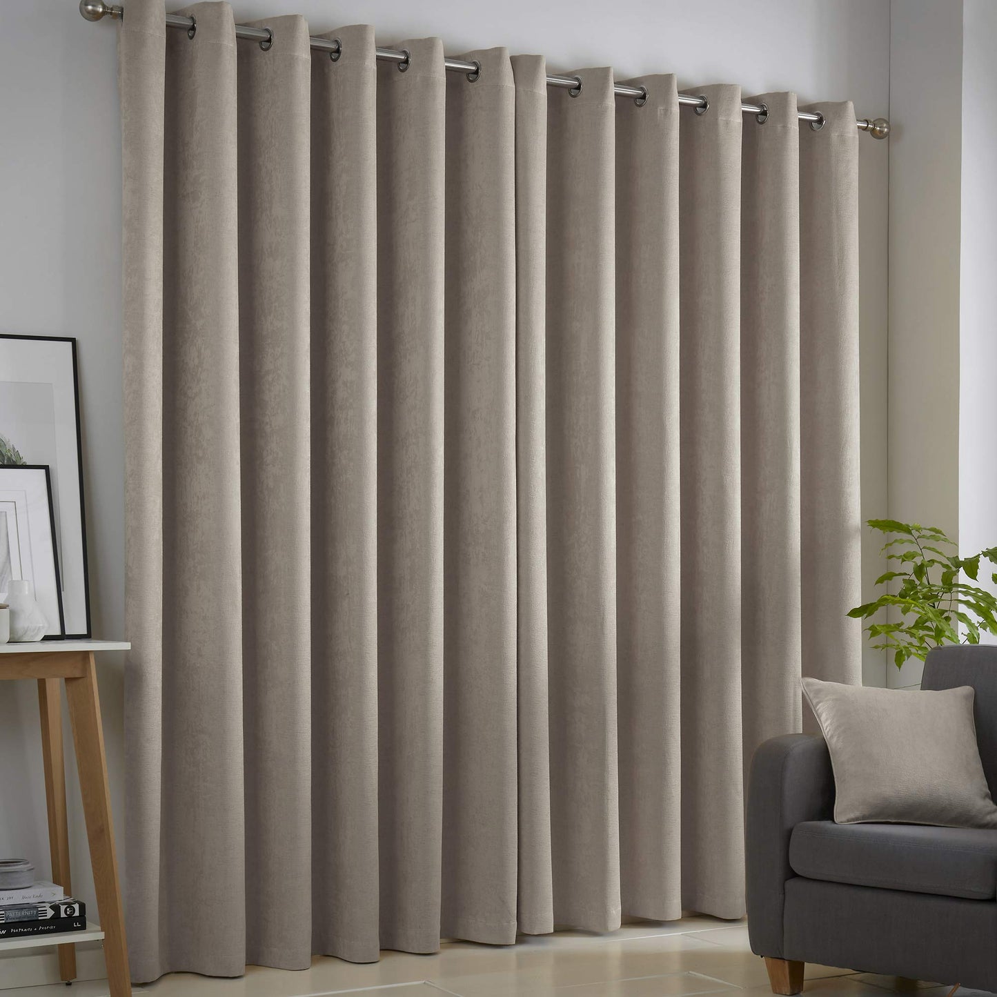 Fusion Beige Curtains W46 x L90 (117 x 229cm) for Living Room, Bedroom, Eyelet Curtains, Thermal Curtains, 2 Panels for Home & Window, Taupe Curtains, Natural Curtains, Cream Curtains 46 x 72" (117 x 183cm) Natural/Beige