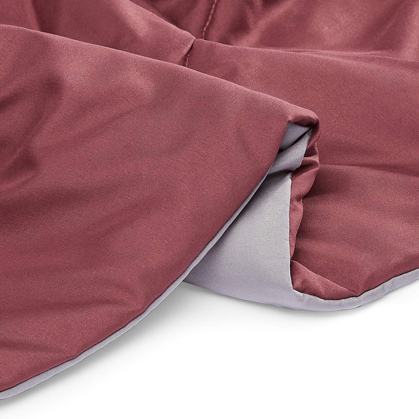 Amazon Basics Reversible Microfiber Bed Comforter, King, Burgundy / Grey 1-Pack