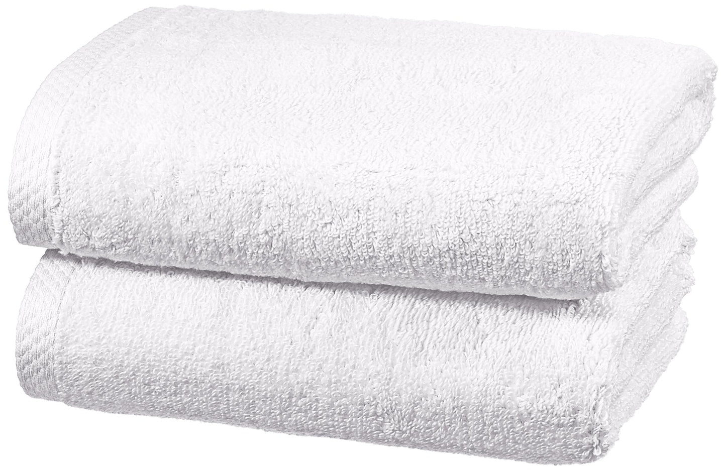 Amazon Basics Quick Dry Towel Set, 2 Hand Towel - White, 50 x 90 cm Hand Towel (Pack of 2)