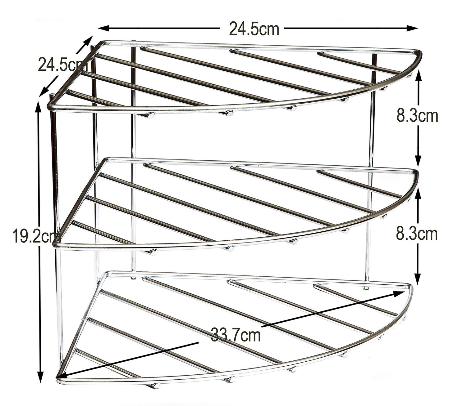 Amtido Plate Rack Kitchen Cupboard Organiser - 3 Tier Stand Holder Storage – Chrome 1